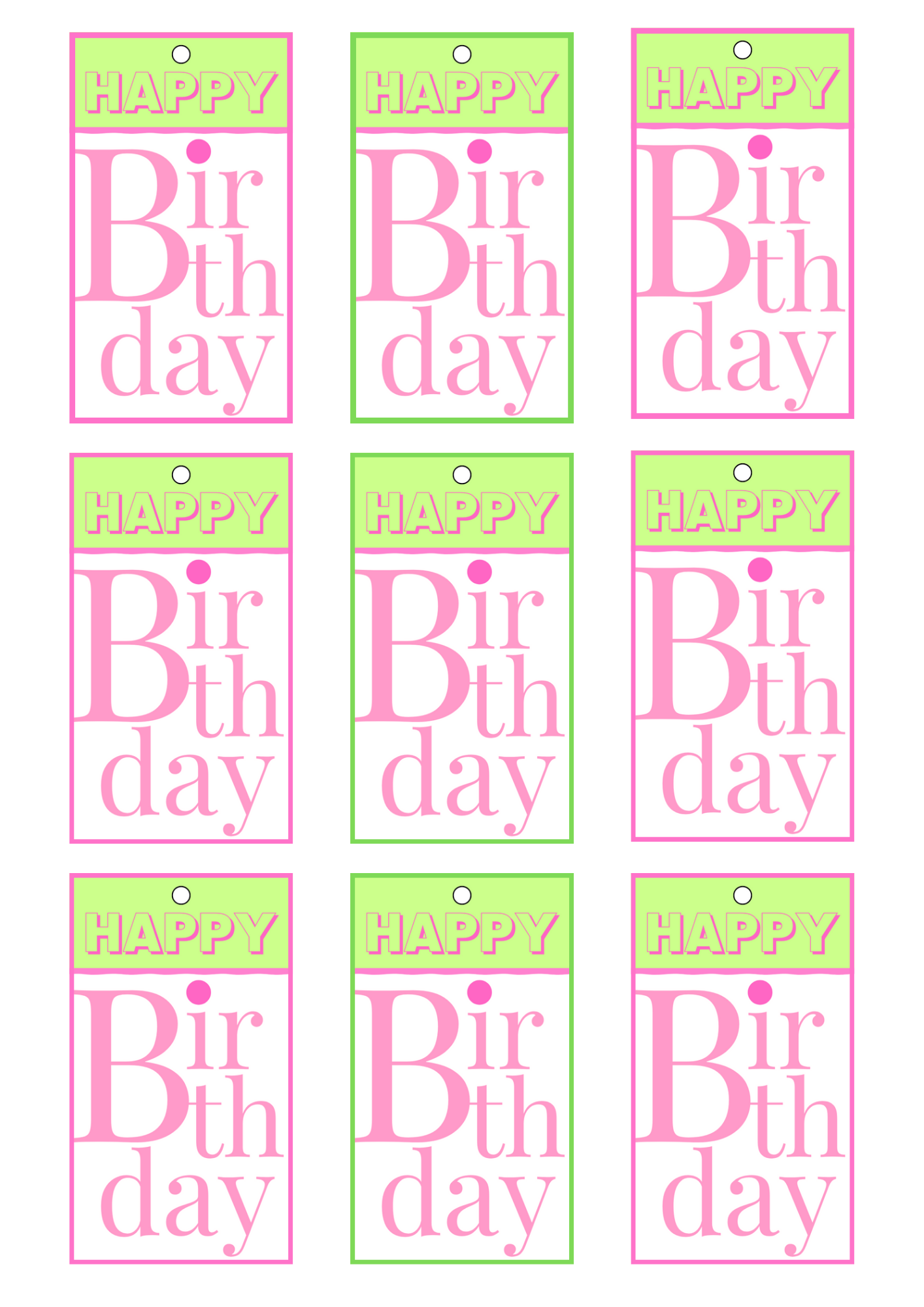 Happy Birthday Gift Tags