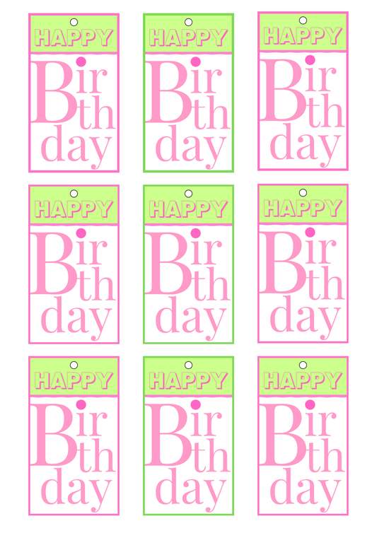 Happy Birthday Gift Tags
