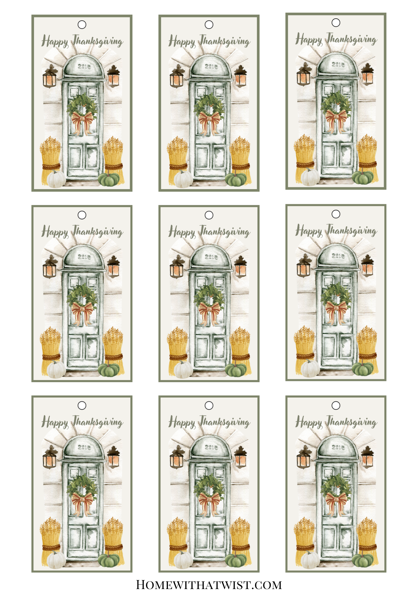 Thanksgiving Gift Tag