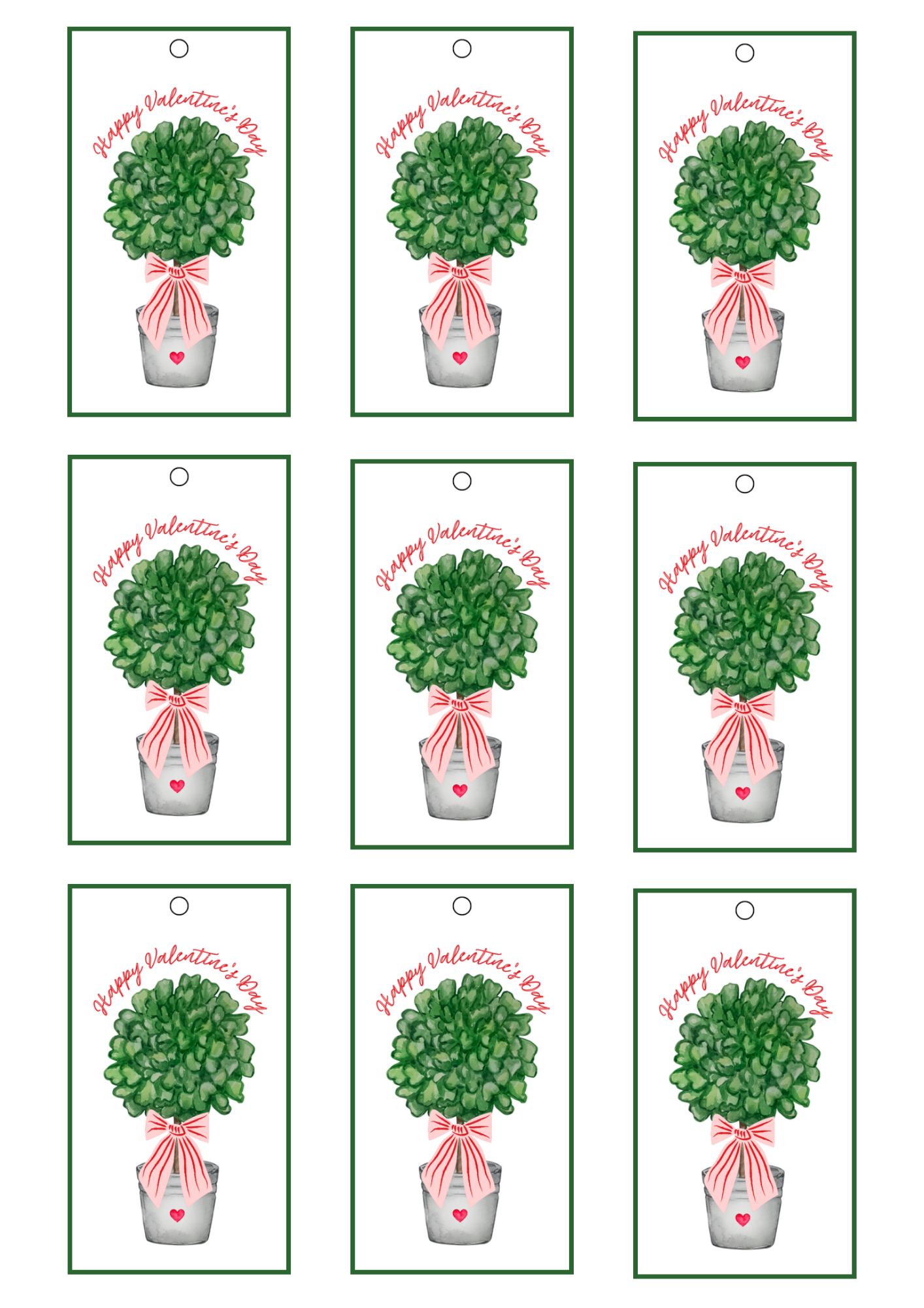 Valentine Topiary Gift Tag