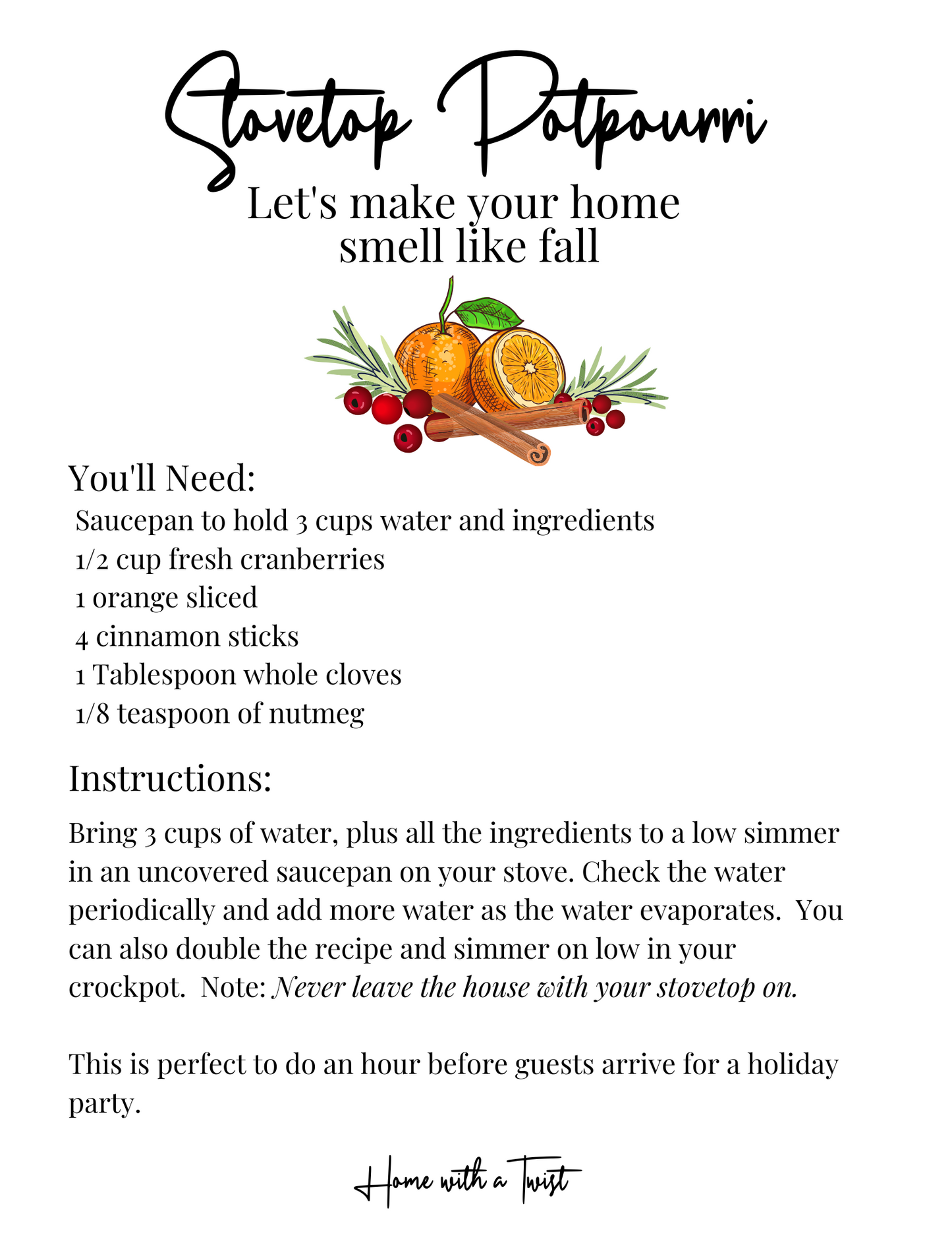 Fall Stovetop Potpourri