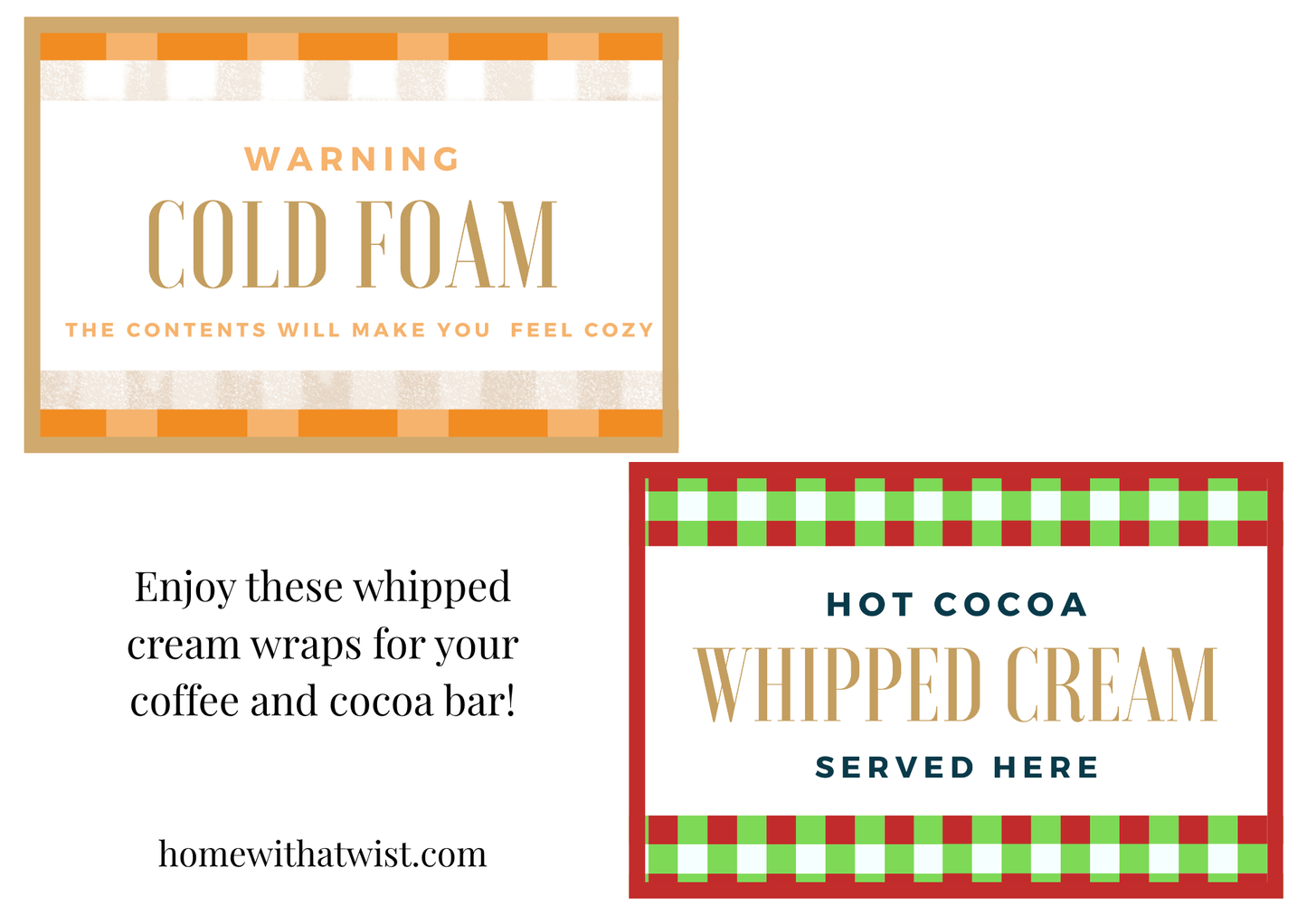 Cold Foam & Whipped Cream Can Label